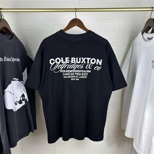 Herrt-shirts cole buxton flash bokstav etikett kort ärm t-shirt bästa kvalitet svartvit sommar topp herr enkel t-shirt j240409