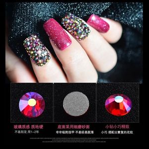 12 Grids/set Nail Glitter Rhinestones Silver Flat Bottom Drill Diamond for UV Nail Polish Mixed Size Rainbow Nail Jewelryfor UV gel nail design