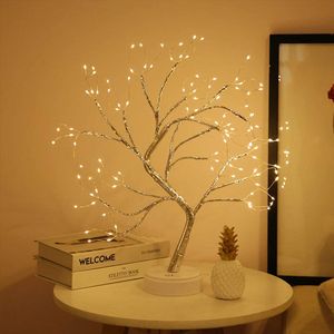 36/144 LEDS USB Bonsai lambası Çempila Ağacı Gece Işık Dokunmatik Bakır Tel Masa Lambası Ana Sayfa Partisi Düğün Noel Tatil Dekoru