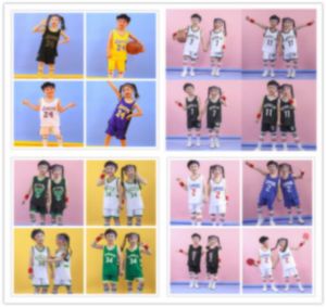 Jerseys de basquete juvenil Crianças Roupas de crianças em branco Conjuntos de esportes respiráveis Meninos e meninas Treinando shorts KTS9424133