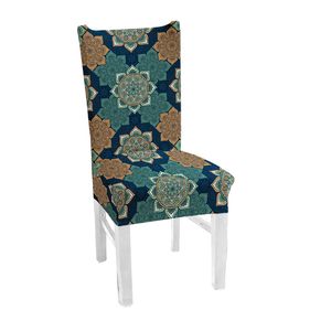 Polyester spandex mandala stol täcker tryckt stretch elastiska universella slipcovers för matsal bröllop banketthotell