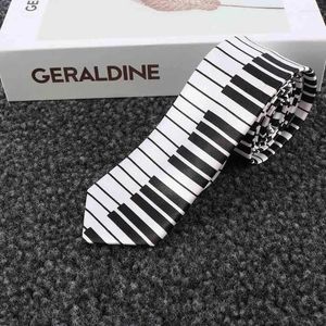 Bow Ties Gifts Fancy Dress Classic Fashion Music slipsar Skinny Black White Piano Keyboard Slitte