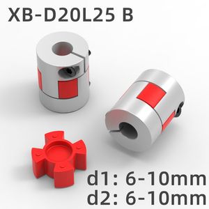 XB D20L25 B DOIS JAWS ACUPLOR DE ALUMUMUMO DE ALUMINA EXECULHO CONECTOR DO MOTOR DO EIXO FLEXÍVEL CNC Acoplamentos flexíveis 3/3.17/4/5/6/6.35/8mm