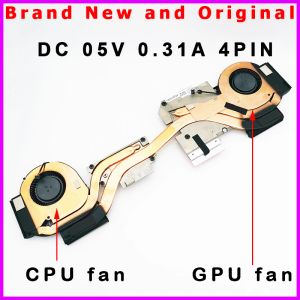 Pads Laptop CPU GPU Cooling Heatisnk Fan Cooler Radiator For DELL M7540 7540 Series NV256 M2F8R 0M2F8R CN0M2F8R MG75090V1C170S9A