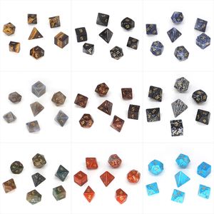 Dados poliedrais 7 pedras conjuntos de cristal gemita de gem