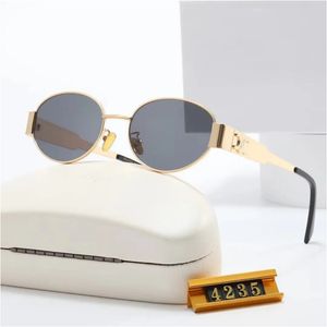 Modedesigner solglasögon Goggle Beach Sun Glasses For Man Woman Cat Eyes Oval Gyeglass 8 Colors UV400 Protection Designer Eyewear With Case2024