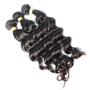 Malezyjskie indyjskie Brazylijskie Virgin Hair Bundles Peruvian Natural Wave Fair Weves Natural Kolor Human Hair Extensons9807813