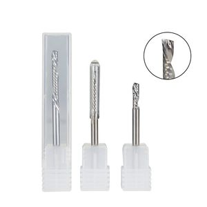 Single Flute Down Cutter 3.175mm(1/8') Shank Left Hand CNC Router Bit Dia 1-3.175mm Carbide End Mill for Aluminum Cutting