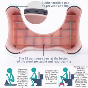 Poop Stool Toalett Steg Stool Capability Badrum Potträning för vuxen robust bärbar squatpallstolar 6,7 tum höjd 1 st