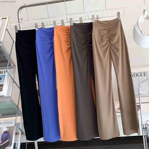 Stroje jogi Flare Pants Kobiety sportowe legginsy jogi w talii joga