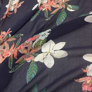 Floral print 100% pure silk fabric silk crinkle georgette gauze fabric 12momme,SCG579