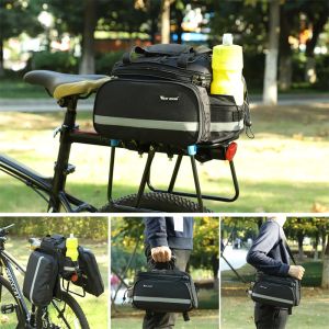 Westbike -Wasserdicht 3 -in 1 Erweiterbares Fahrradkofferbag Mountainbike Rücksitz Ladung Cargo Träger Fahrrad -Reisegepäck Pannier