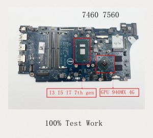 Płyta główna odpowiednia dla Dell Inspiron 7560 7460 Laptopa płyta główna LA D821P DDR4 GPU 940MX 4G CN0KP4N2 2PTF1 H0W16 100% Testowanie