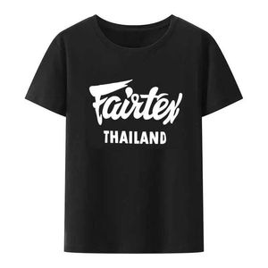 Men's T-Shirts Muay Thai Kickboxing Fairtex Man TShirt Black Casual Round Neck Loose Graphic Hipster Thailand Tee Fashion Breathable Male Tops J240409