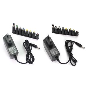 5V 6V 12V 1A Adaptador AC/DC Fonte de alimentação 220V a 6V Transformador de iluminação com 8pcs Plugue do conector da fonte de alimentação universal