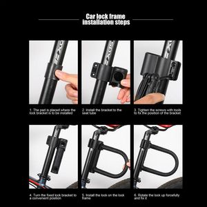 BIKING Road Bicycle Lock Anti-theft Lock Bike Cable U Lock With 2 Keys Motorcycle Scooter MTB Security Cycling Accessories