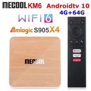 Box Android 10 TV Box Mecool KM6 Deluxe Amlogic S905X4 Androidtv 10.0 Google Certified 4GB 64GB 5G Dual WiFi 6 1000M Media Player