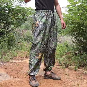 Ultra cienkie oddychające łowienie połowowe Pełne spodnie Summer Jungle Camo Anti-Mosquito Spodery Bionic Camouflage Ghillie Long Pants