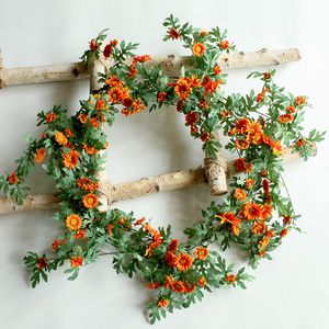 Fiori di girasole artificiale Garland Daisy Rattan Wall Wedding Party Hotel Office Office di Natale Disterni