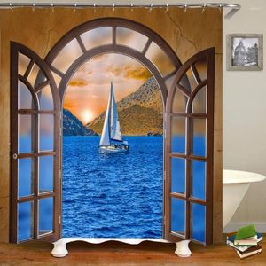 Shower Curtains Various Sunshine Beach Scenery Seaside 3D Printing Bathroom Curtain Polyester Waterproof Home Decor With Hooks