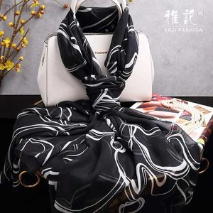 Шарфы натуральный шелковый шарф Folarard Femme 100% настоящие шелковые шарфные женщины шелковые платки обертывания для женщин с твердым шейным гонением 2020 Hangzhou 240410