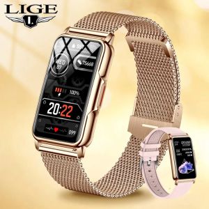 Zegarki Lige Smart Watch Kobiety pełny ekran dotykowy Bluetooth Call IP67 Waterproof Sports Fitness Tracker Smartwatch Kobiety