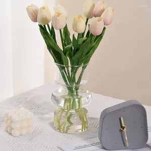 Vaser Nordics Glass Flower Vase Creative Bottle For Flowers Transparent Hydroponic Pot Home Desktop Ornament