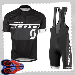 Scott Team Cycling Sleeves curtas Jersey Bib Shorts conjuntos de roupas de bicicleta respirável de verão