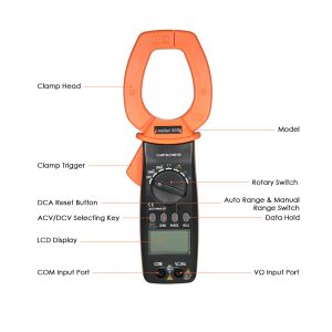 Ruoshui Digital Clamp Meter Auto -Bereich AMPER 1000A AC/DC größere Stromspannungsfrequenzkapazitätsdioden -Tester -Klemmmessgeräte