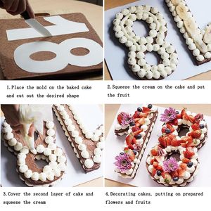 Meibum PET Plastic 0-8 Numbers Cake Mold Birthday Anniversary Cream Mousse Mould 4/6/8/10/12/14/16inch Decorating Pastry Tools