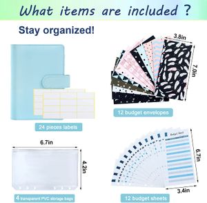 31 PCs Binder Budget Organizer -Umschlagsystem Sätze, Bargeldumschläge, Ausgabenbudgetblätter, Binder -Taschen, Etiketten für Geldplaner