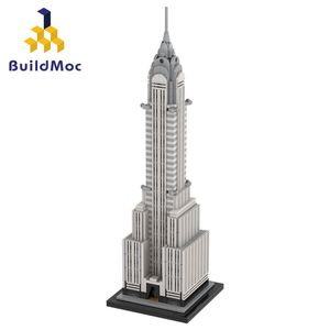 MOC Empire Building Architecture New York Edifice Building Blocks For City-Chryslers-Town Street View Bricks Toys Kid Gifts