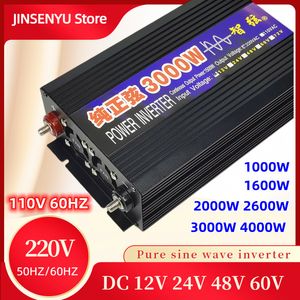 Pure Sine Wave Inverter DC 12V 24V 48V 60V till AC 220V 110V 60Hz bil hem 1000W 1600W 2000W 3000W Converter Solar Inverters