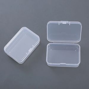 2PCS Caixa de plástico Retangular Translúcia de embalagem armazenamento à prova de poeira Durável Jóia forte Caixa de jóias 240402