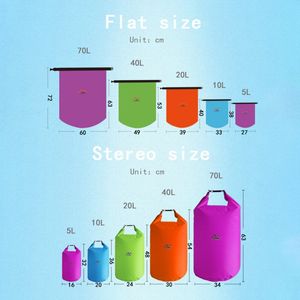 5L/10L/20L/40L/70L Drifting Waterproof Dry Bag Sack Swimming Floating Boating Dry Gear Bags Boating Fishing Rafting Storage Bag