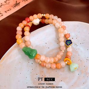 Nova pulseira de ágata de cabaça chinês, novo produto, temperamento versátil, estilo antigo, nicho e jóias artesanais de ponta para mulheres