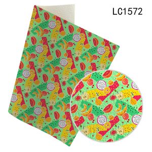 Tecido de couro sintético à prova d'água litchi impresso colorido para cabelo de cabelo diy material30x136cm