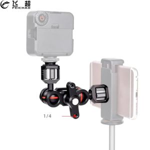 Tripods Articulating Magic Arm Field Monitor Mount Bracket Double Ball Head 360 Degree Rotation for SLR Camera Cage Rig Mic Fill Light