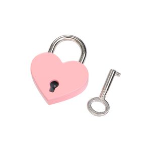 Padlocks de forma de coração vintage antigo estilo antigo mini cadeados com trava -chave para a caixa de jóias de jóias de casamento de viagens Diário da caixa