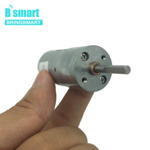 BRINGSMART 25GA370シャフトの長さ25mm 12V DCギアモーターD形状長シャフトモーター拡張シャフト還元剤24ボルトDCメタルギア