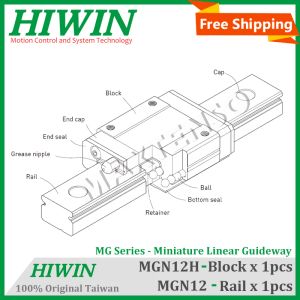 Hiwin MGN12h Slide de aço Hiwin MGN12 Rail de guia linear 300mm 350mm 400mm 450mm 3D Impressora CNC Carria