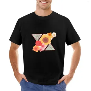 Camiseta masculina do logotipo da flor de flores masculinas Tee de manga curta camiseta personalizada Camisetas