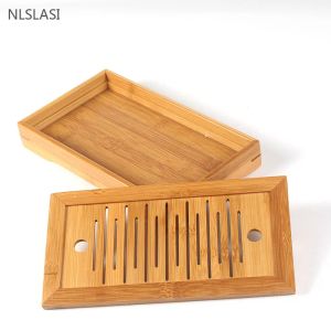 Bamboo Tea Tray Chinese Tea Accessories High Quality Serving Food Coffee Tea Cutlery Tray Tea Serving Tray Set