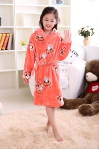 Autumn winter flannel children's dressing gown coral thickening pajamas for boys and girls children baby