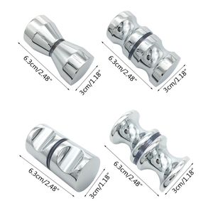 1 PC Solid Aluminium Alloy Glass Door Knob Puller Tryck Kök Badrum Dusch Skåp Handtag med skruvhem hårdvara