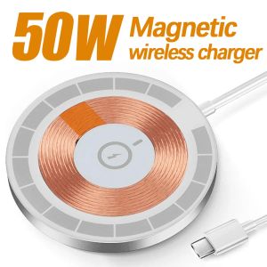 Laddare snabb laddning för iPhone 14 13 12 Serires 15W Magnetic Wireless Charger Pad Qi induktion Fast trådlös laddning för Samsung S22
