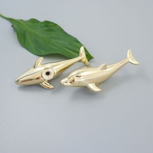 Gold Dolphin Cabinet Handles Home Decor Wardrobe Pulls Drawer Door Knobs Wall Mounted Hooks for Hanging Clothes Hats Towel Racks