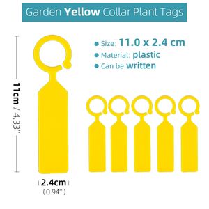 Plastic Garden Hanging Plant Tags 11x2.4cm Ring Label Marker Colorful Bonsai Tree Collar Sign Written Available Waterproof