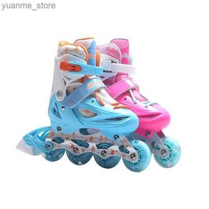 الزلاجات الأسطوانة المضمنة شبكة PP PP ROLLER INLINE SKATES أحذية قابلة للتعديل 4 عجلات PU Quad Racing Sneakers للأطفال الفتيات الفتيان Y240410