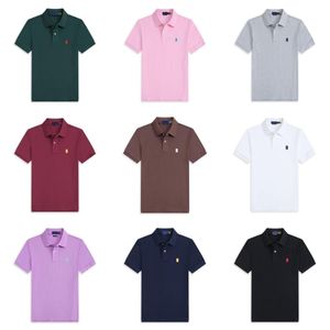 Liten häst casual lapel t stilig mode skjorta män kort ärm multi färg solid klassiska t skjortor polo kemis designer polos varumärke tee